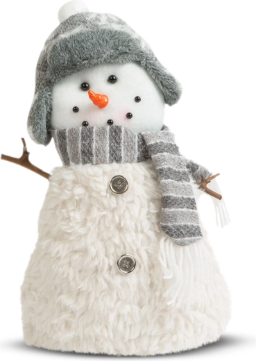 Christmas Snowman with a Hat and Twig Arms