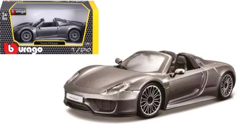 Метален модел BBURAGO 1:24 Porsche 918 Spyder – сив