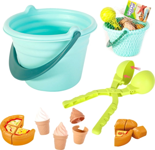 Woopie комплект за пясък Fun Ice Cream 2в1 фабрика за снежни топки, 15 части