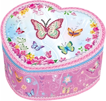 Music Jewelry Box Heart Butterflies