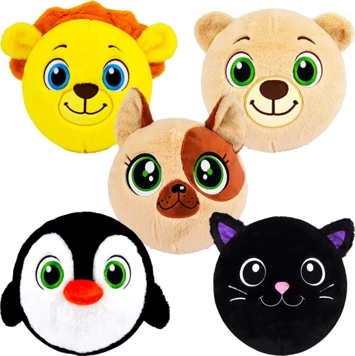 Inflatable plush ball with animal 15 cm - 1 piece