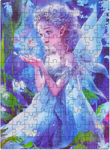 Children's puzzle with a blue princess, 100 pieces