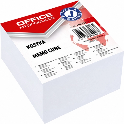 OFFICE PRODUCTS лепена кубче за бележки бяло 85 × 85 mm, височина 40 mm - 1 брой