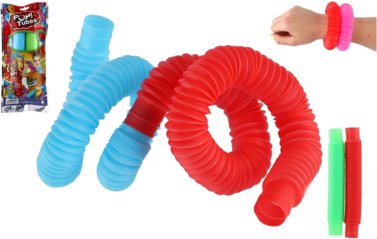 Extendable Sensory Pop Tubes – 2-Piece Building Set, Mixed Colors