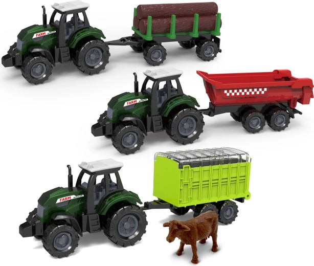 Tractor with Trailer metal/plastic 17 cm