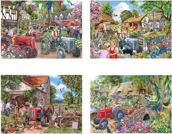 Farm Day Puzzle, 4 × 250 Large Pieces
