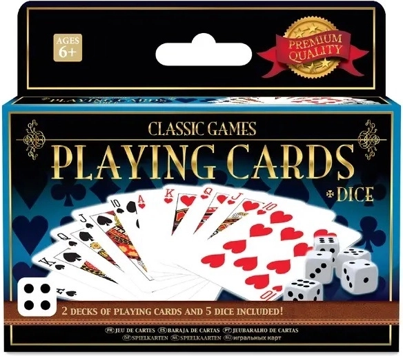 Classic Tabletop Games – 2 Decks of Cards and 5 Dice