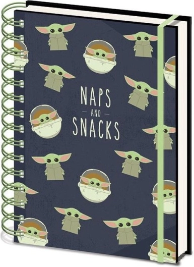Тефтер Star Wars: The Mandalorian Snacks and Naps A5 със спирално подвързване