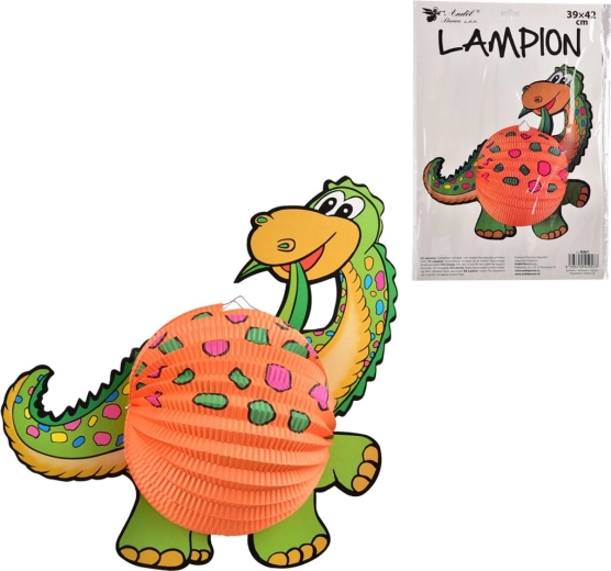 Orange dinosaur paper lantern 39 × 42 cm