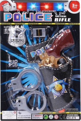 Полицейски комплект с пистолет и белезници 23 см