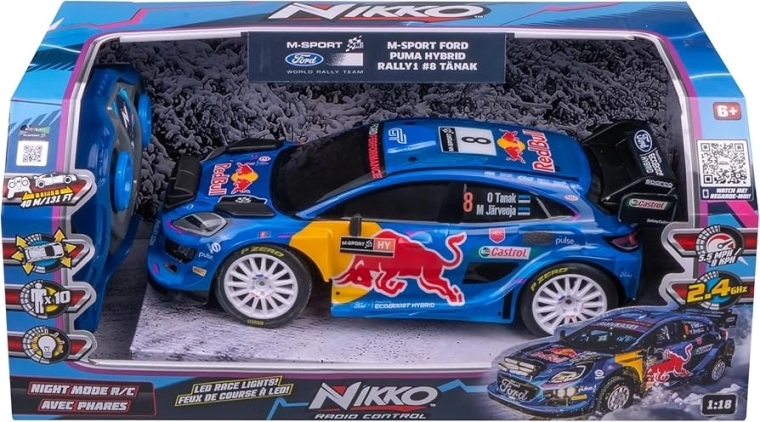 Nikko дистанционно управляема кола Ford Puma Hybrid M-Sport #8 Tänak 1:18
