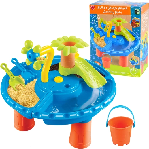 Игрална масичка PlayGo с активности за строене и пръскане на вода (15 части)