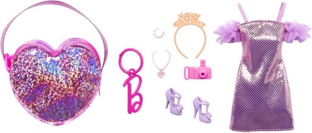 Barbie Премиум моден комплект раирана рокля