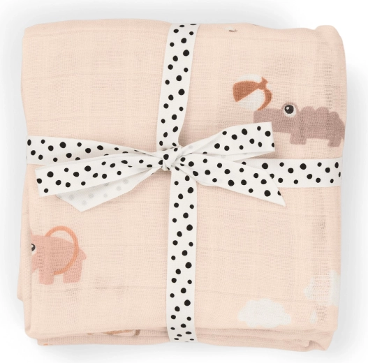 Done by Deer Playground muslin cloths, pink - 3 pcs