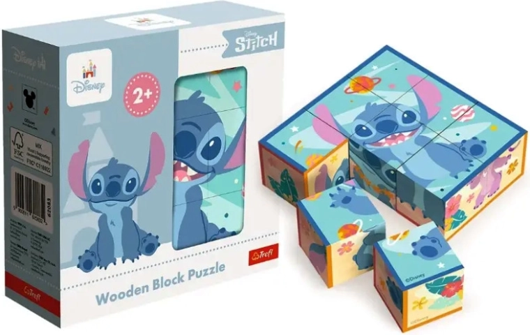 Дървени пъзел кубчета Lilo & Stitch