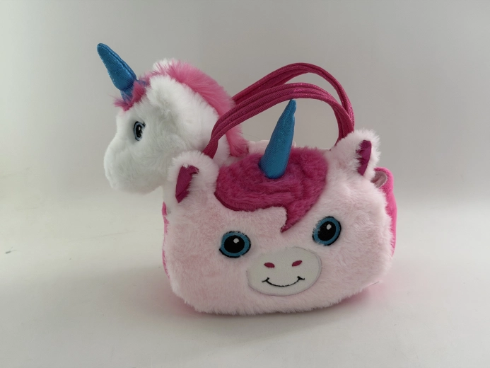 Plush Unicorn in a Unicorn-Shaped Handbag
