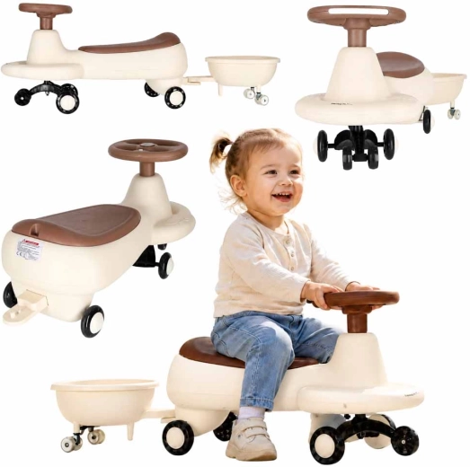 Swing Fix S5 kids’ ride-on push car with trailer, LED lights and music