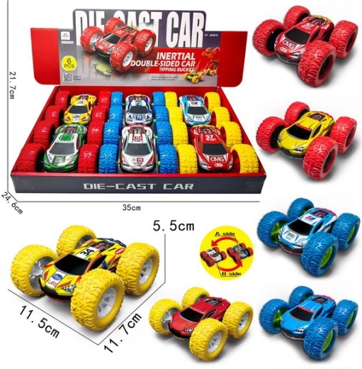 Metal double-sided car 11.5 cm with pull-back