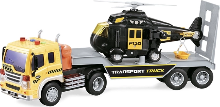 City tractor-trailer with helicopter 1:16 remote controlled
