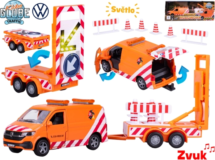 Kids Globe Traffic VW Transporter – метален модел със светлини и звуци
