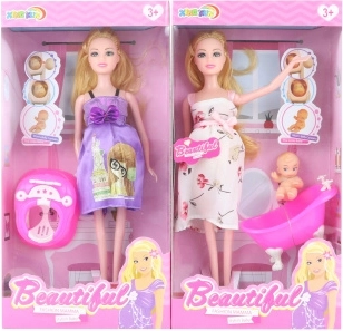 Бременна кукла с бебе и аксесоари