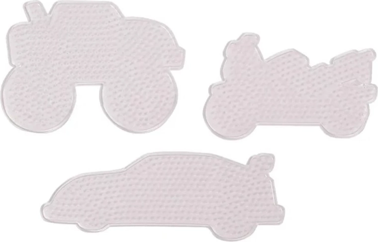 Playbox pegboards for iron-on beads 5 mm – cars, 3 pcs