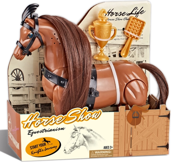 Brown Riding Horse with Accessories and Sound