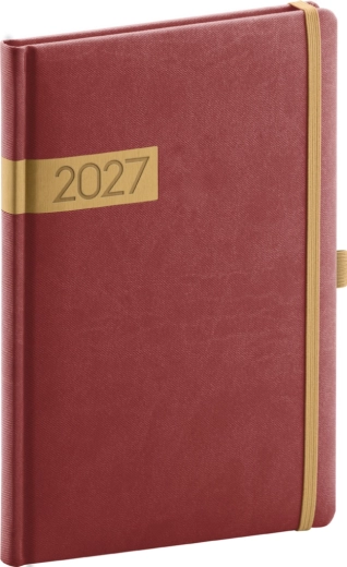 Notique седмичен дневник Twill 2027 бордо-златен 15 × 21 см