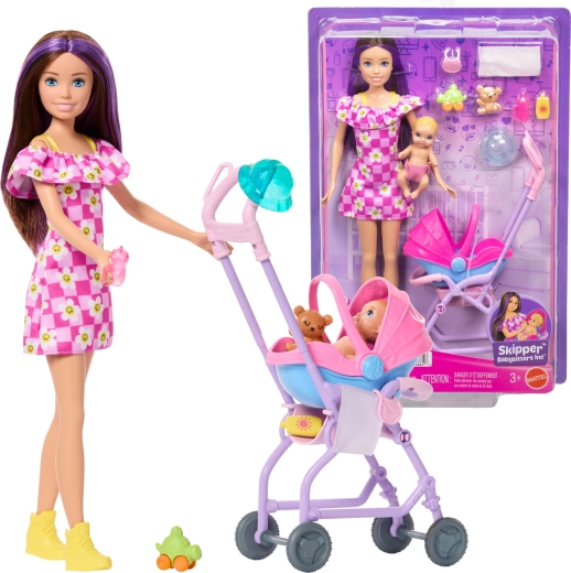 Barbie Skipper babysitter with stroller