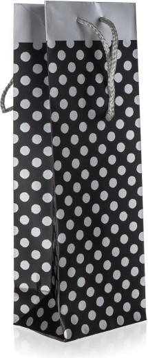 Gift bottle bag with silver dots 12 × 35 × 9 cm
