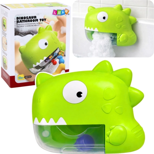kids’ bath toy dinosaur – foam maker, green