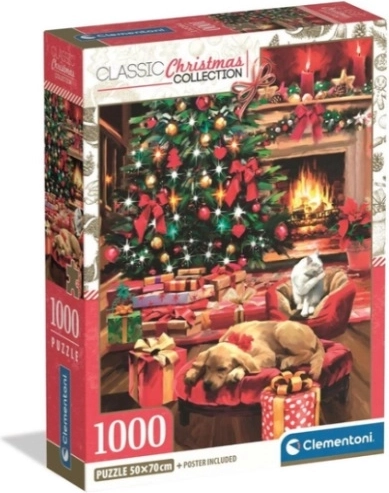Пъзел Clementoni 1000 части XMAS Cool Коледа край камината