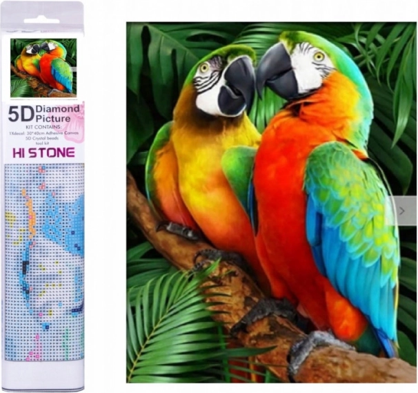 Diamond Painting Colorful Parrots 30x40 cm
