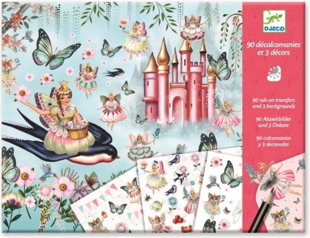 DJECO комплект с трансферни картинки – приказно царство