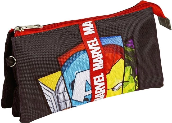 Marvel Avengers pencil case with 3 compartments