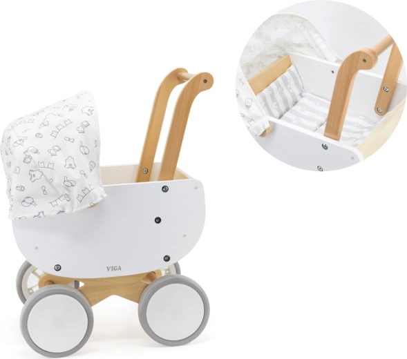 Wooden Doll Pram with Carrycot Viga PolarB