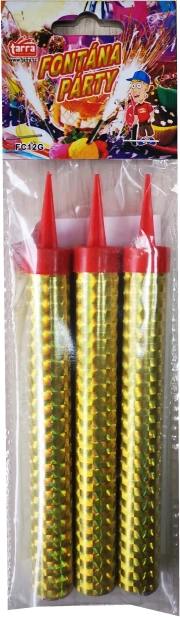 Парти фонтани златни 12 см, 3 бр.