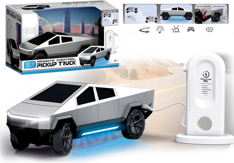 Futuristic RC Car with Charging Station