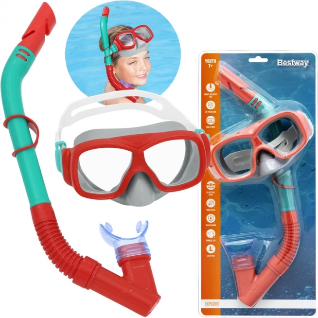 Bestway Hydro Swim детски комплект за шнорхелинг 7+ – Červená