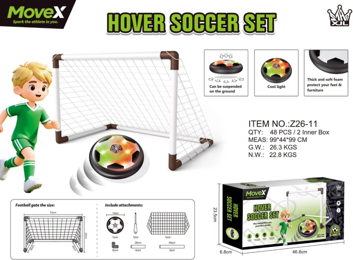 Kids’ goal and hovering ball with lighting