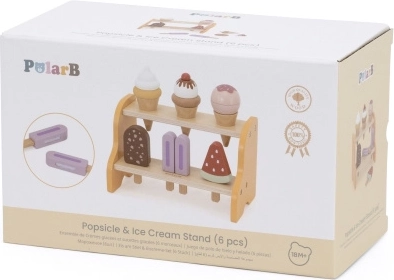 VIGA дървен щанд за сладолед – комплект с 6 сладоледа