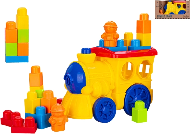 Colorful Train with Blocks and Figurine 28 cm