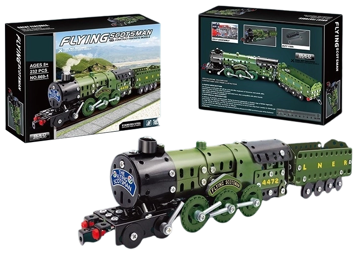 Metal Steam Locomotive Construction Set, 340 Pieces