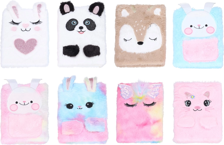 Plush lined notebook 15x21 cm