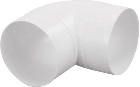 Round 90° elbow for 90/125 mm ducting