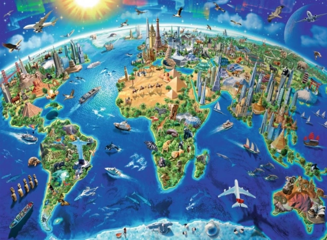 Ravensburger puzzle map of world landmarks XXL 300 pieces