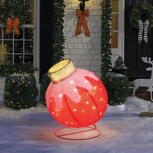 Christmas Ball Light Decoration with 60 LEDs, Red