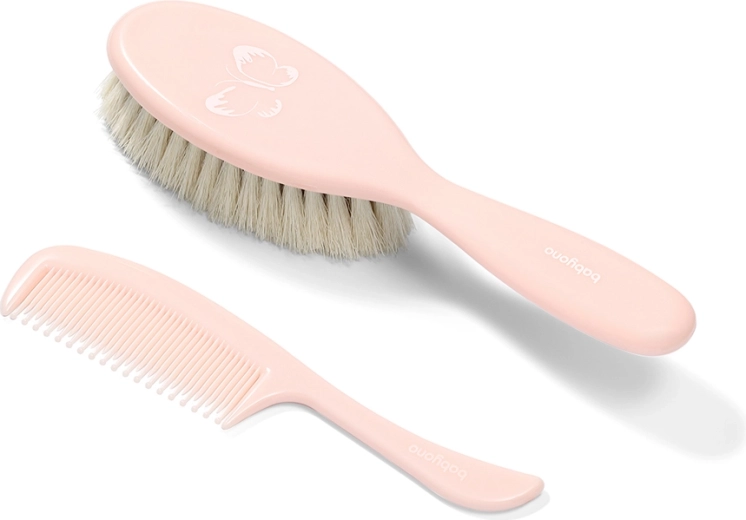 BabyOno brush and comb for babies – super soft, light pink