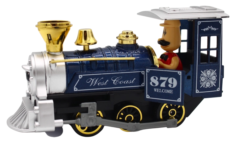 Metal locomotive with sound and light, 15 cm