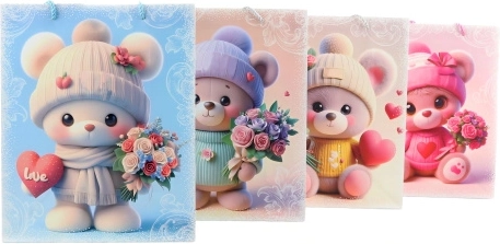Gift paper bag with teddy bear design